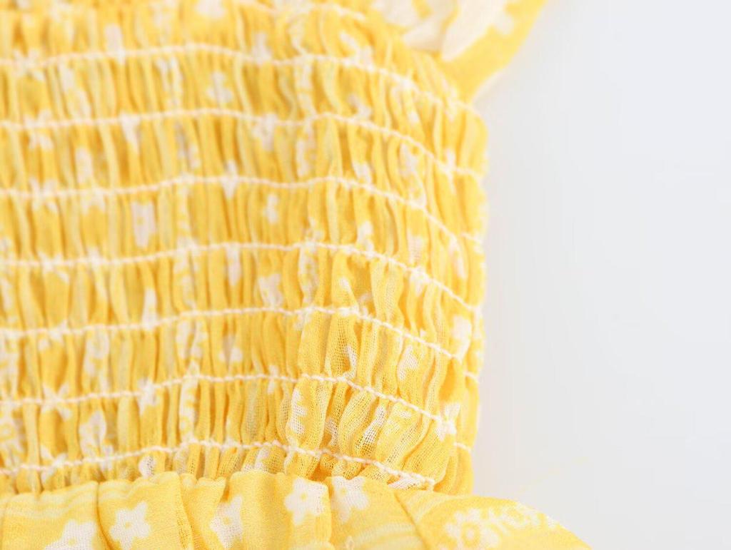 2025 Spring Women's European & American Style Floral Chiffon Long Sleeve Dress