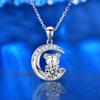 Year Of The Tiger Imitation S925 Silver Zodiac Tiger Pendant Necklace Female Moon Clavicle Chain