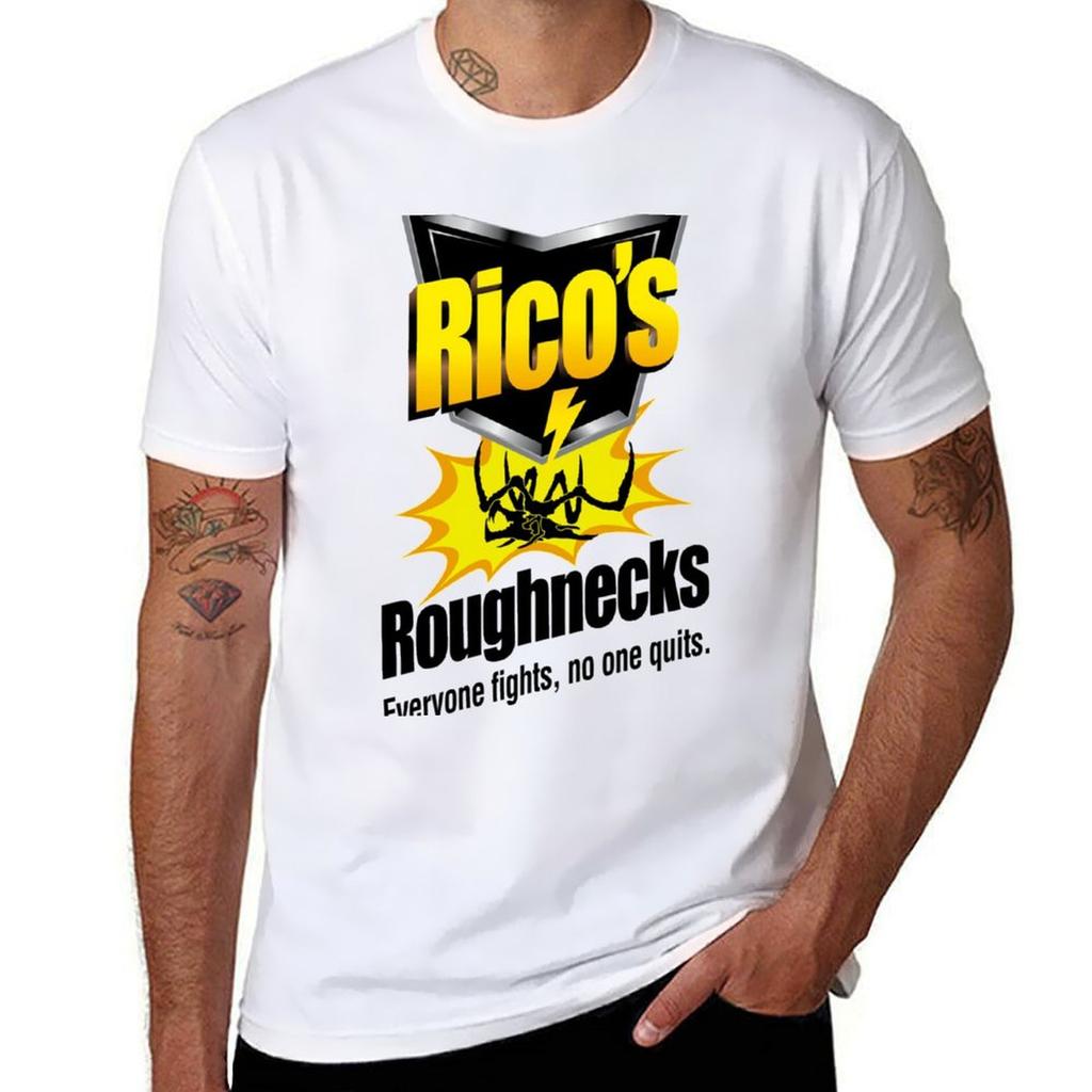 Ricos Roughnecks Классическая футболка Футболка футболки для мужчины хлопок мягкие мужские футболки хлопок Футболка