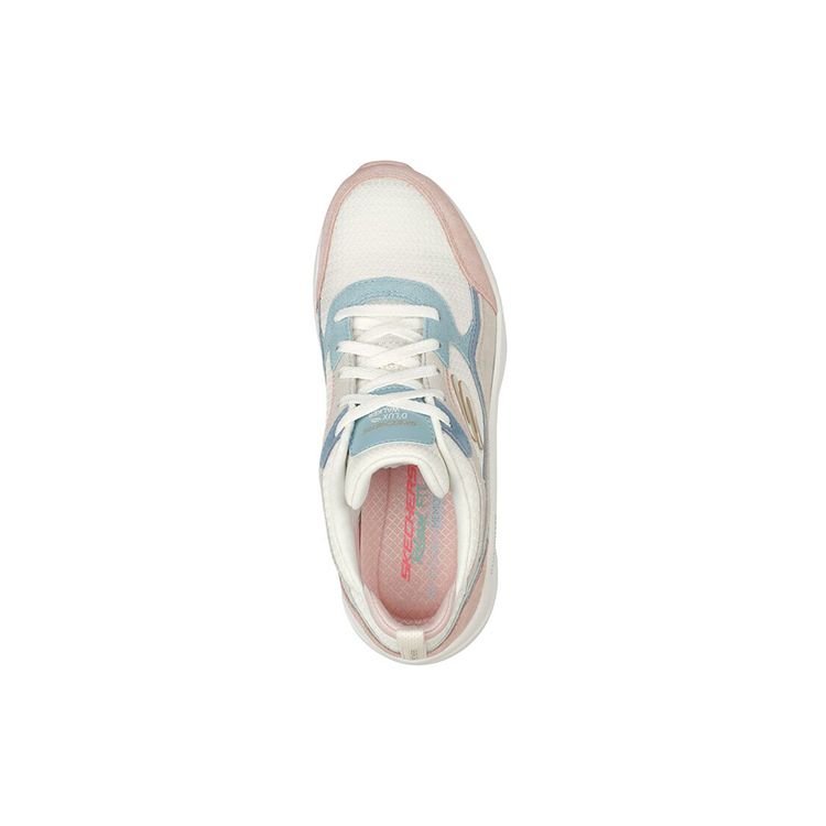 Skechers Dlux Walker Sport Trend Низкие Повседневные Кроссовки Женские Синий Розовый Белый 149357-OFPK