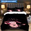 Cowardly Dog Cartoon 3pcs K-pop music group Bedding set,Ideal for Bedroom, Dormitory,Including Duvet Cover And 2pcs Pillowcases,Fan gifts