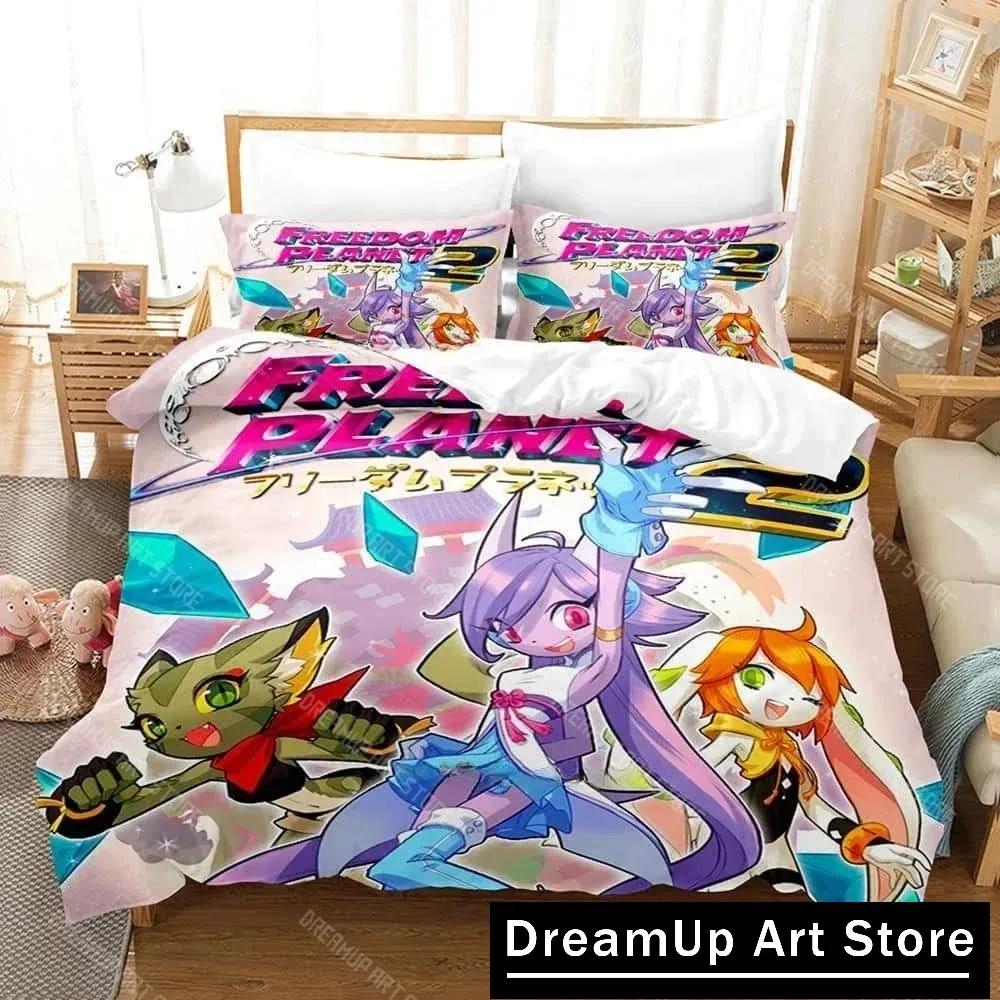 3D Печать Мультяшная Игра Freedom Planet Комплект Постельного Белья Односпальный Полуторный Полный Евро Кровать Комплект Постельного Белья Взрослый Детская Спальня Пододеяльник Комплекты