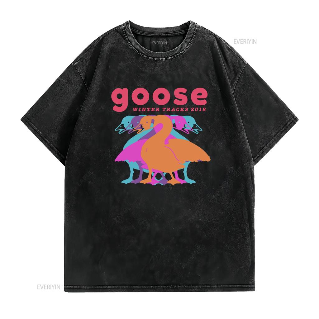 Goose The Band Футболка новая с коротким рукавом горячий подарок хэллоуин винтаж Слегка выстиранная Унисекс мода Удобная с принтом Повседневная