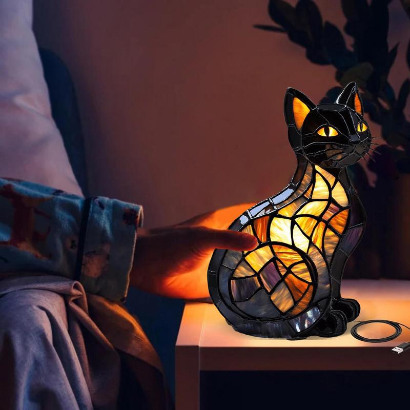 Animal Table Lamp Creative Resin Ambient Light New Art LED Night Light Resin Statue for Wedding Party Shelf Bedroom Home Bed
