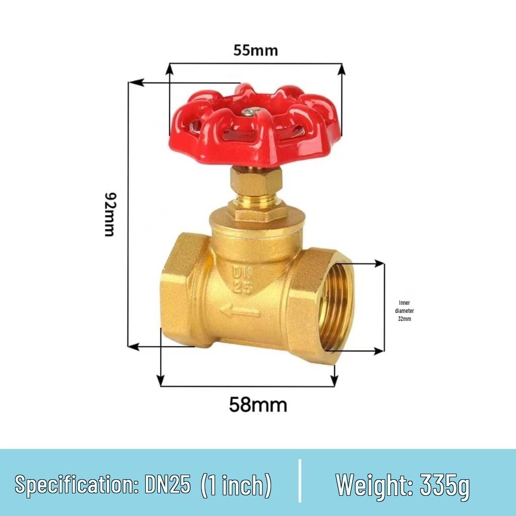 4-Point DN15 All-Copper Shut-Off Valve, 1-Inch High Temperature Steam & Air Conditioning Water Meter Switch Valve
