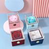 Rotation Rose Jewelry Gift Box Eternal Rose Jewelry Display Rack Proposal Ring Boxes Mother's Day