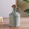 European Kitchen Oil Bottle No Drip Ceramic Oil Dispenser with Leakproof Lid Handmade Textured Design