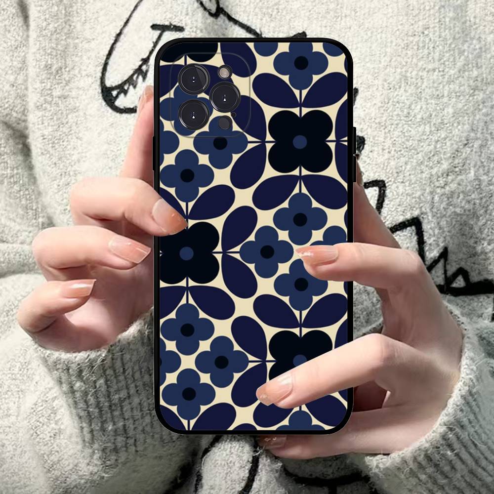 Чехол Orla Kiely с принтом "Многоцветные стебли" для iPhone 17 16 15 14 13 12 11 Pro Max Plus Mini, мягкий черный