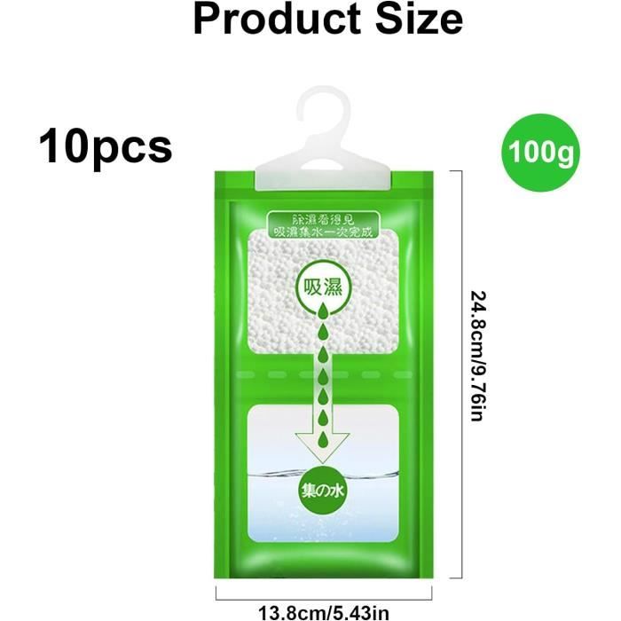 Absorbeur D'Humidité Placard Lot De 10 Absorbeur Humidité 100G Sachet Anti Humidité Déshumidificateurs D'Armoire Anti Humidit[H407]
