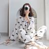 Пижама женская весна и осень бант длинный рукав популярный интернет популярный домашний костюм