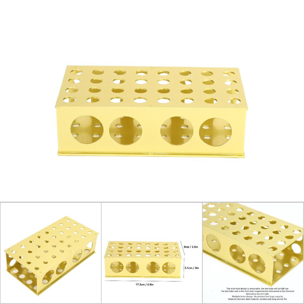 Test Tube Rack Multiple Holes Stainless Steel Tubing Stand Holder Laboratory Equipment