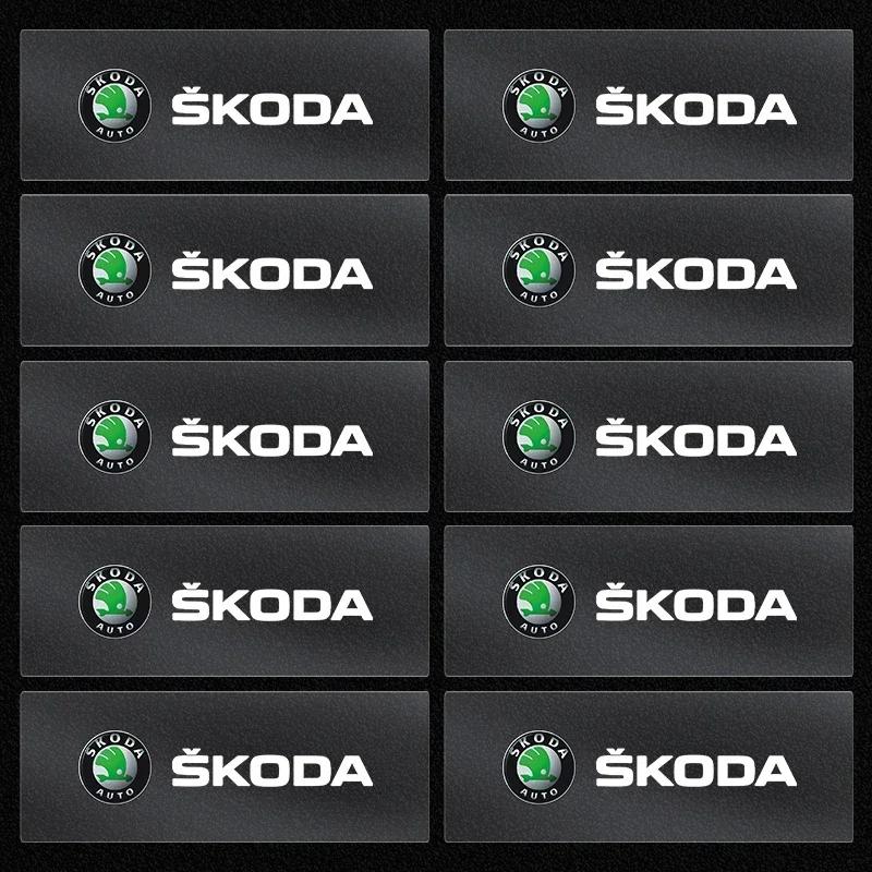 Car Window Lift Button Sticker Steering Wheel Emblems Decal Car Styling for Skoda Octavia Rapid Kodiaq Karoq Superb Fabia KamiqUE9