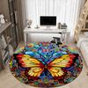 1pc Butterfly Stained Glass Chair Carpet for Office, Non-slip, Soft and Durable Office Rug, Perfect for Office yy260127127