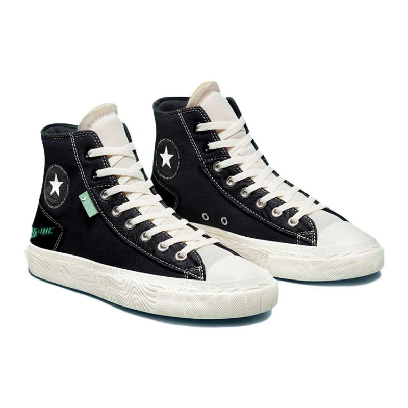 Converse Chuck Taylor Alt Star Tear Away Trend Легкие Износостойкие Эспадрильи Хайтопы Унисекс Черный и Зеленый