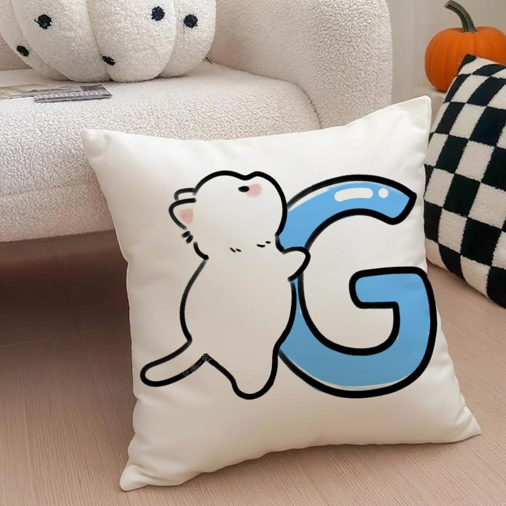 Cute Custom Art Cat Personalised Cushion Cover Throw Pillow Cover Hidden Button Durable Polyester Chair Cushion