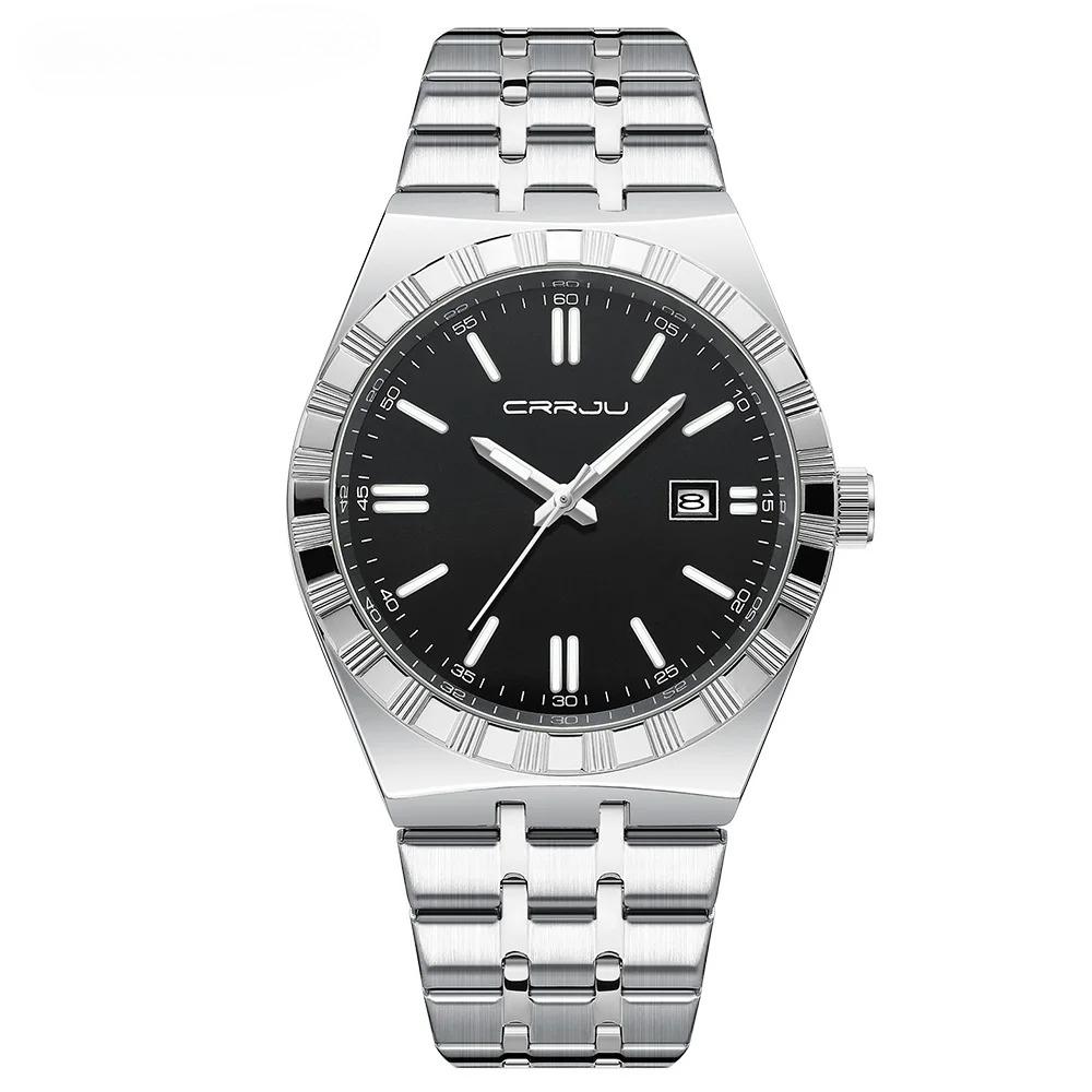 Men’s Quartz Watch Stainless Steel Strap Waterproof Date Display Automatic Style Business Wristwatch Fashion Gift