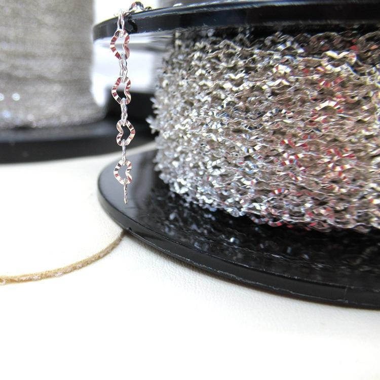 New 925 Sterling Silver Dapped Heart Chain for Permanent Jewelry Making Vintage Chains