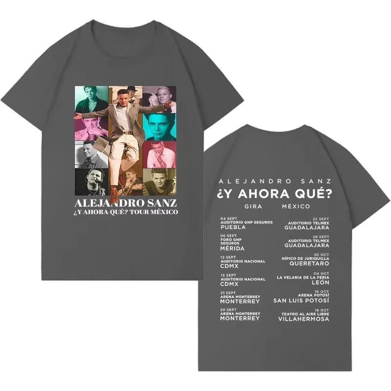 Singer Alejandro Sanz Fashion Graphic Cotton Gothic Short Sleeve Top 2026 Men Women Casual Clothing High Street Hot Sale