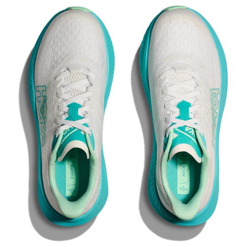 HOKA One One MACH 6 Нескользящие износостойкие низкие кроссовки для бега Женские Бело-голубые Кроссовки 1147810-WTCL
