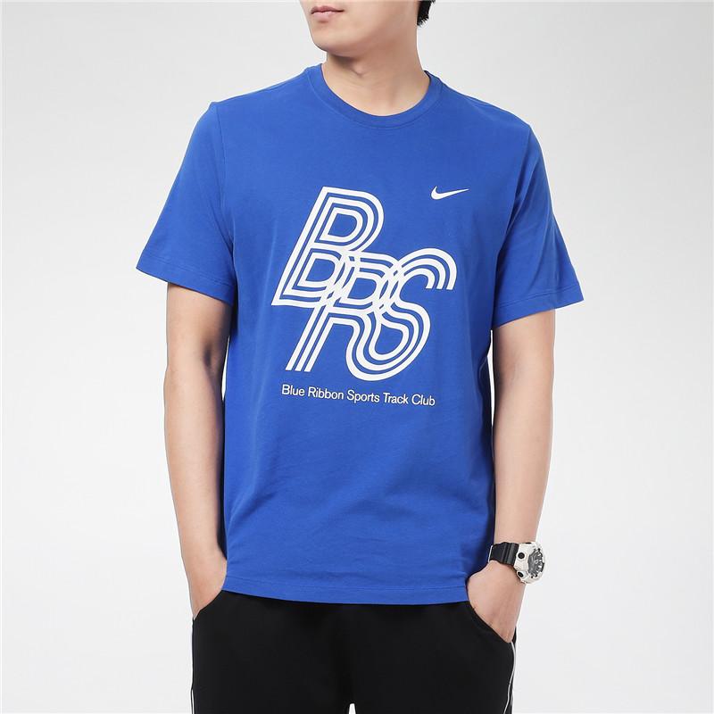 Nike T Shirts Men's Blue Crew Neck Moderate Straight Fit DA7593-480