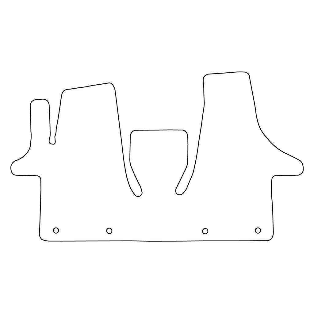 [Blm]Vw043 Black - Set Of Velour Floor Mats To Fit Volkswagen Transporter T6 Front 3-Seats 2015-2023 - Black Trim