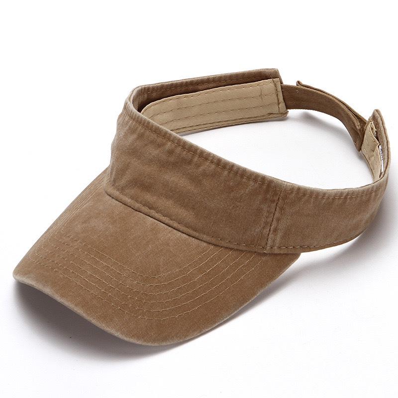 Унисекс Кепка-козырек из выстиранного денима с вышитым логотипом - Дышащая защита от солнца для спорта