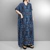 DIMANAF 2025 Летнее платье больших размеров Женское с принтом Винтажное длинное платье V-образный вырез Свободное Повседневное платье Макси