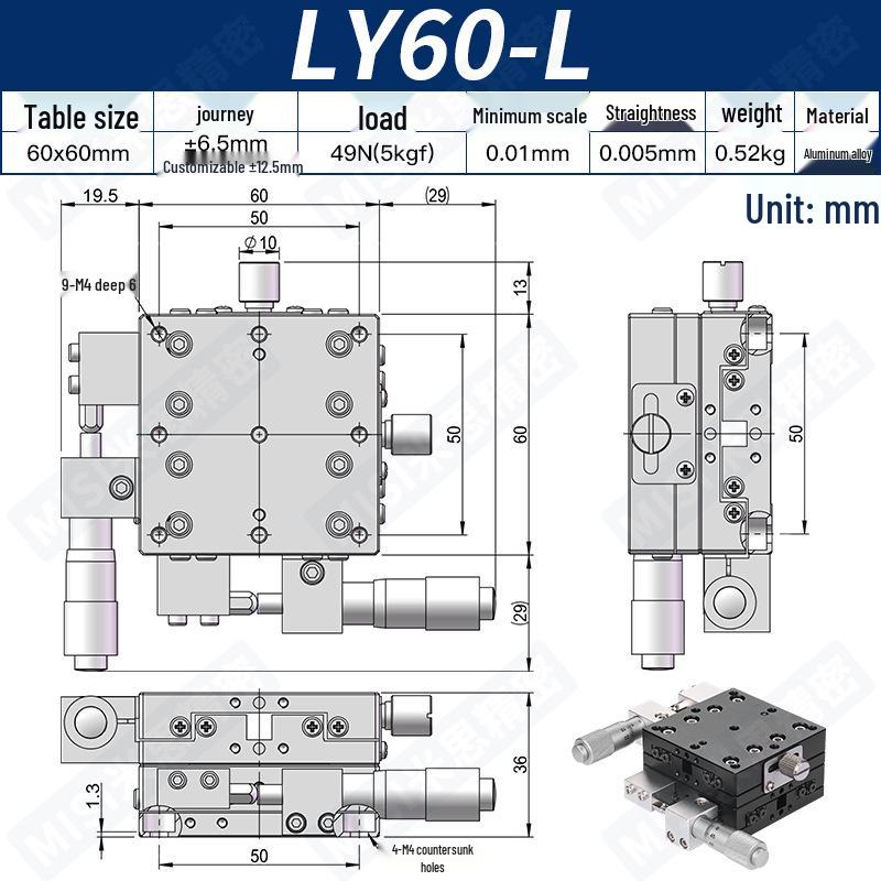 Two-Dimensional XY Axis Precision Manual Adjustment Platform