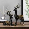 Resin Golden and Black Reindeer Sculptures | Beautiful Home Decor | Lifts Up Energy of Your Room (Pack of 2, Black) Latest