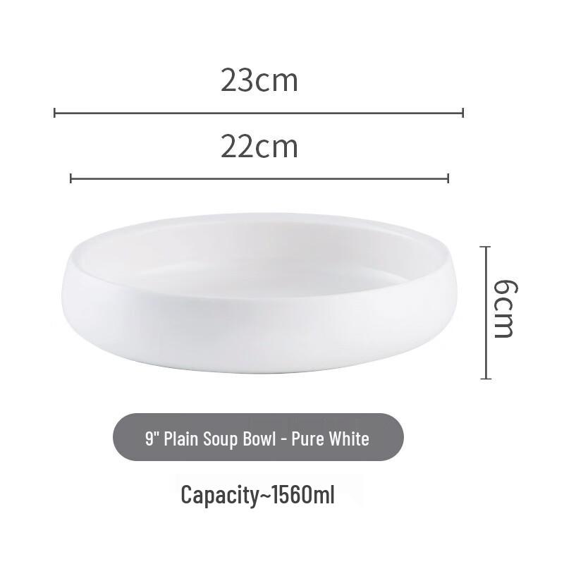 Большая глубокая керамическая сервировочная миска в скандинавском стиле