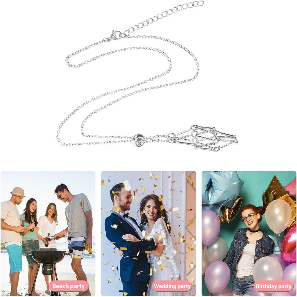 Медное кристаллическое сетчатое металлическое ожерелье серебряного цвета с каменным держателем, ожерелье для вечеринки