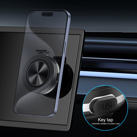 Вакуумный магнитный автомобильный держатель для телефона с вращением на 360 градусов