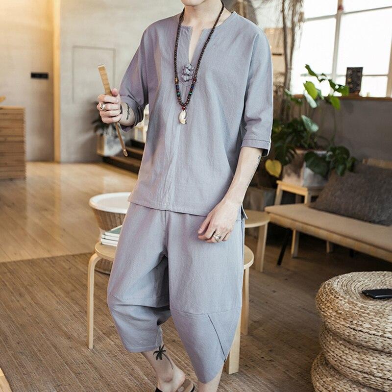Men's Summer Loose Sports Suit Short Sleeve + Shorts Two-piece Set