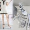 34-43 Sexy Super High Heel Shoes 15CM Slim Heel Platform Sandals Transparent Crystal Shoes Wedding Shoes Banquet