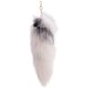Furry for Keychain Oversized Fox Hair Cuestion Silver Blue Fox Tail Accessories Lady Bag Charm Car Keychain for Women