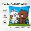 BBrown BearR And Cony Cute Cushion Cover Plush Fabric Soft DoubleSided Printed Sofa Warm Winter Home Child Gift Pillow Case