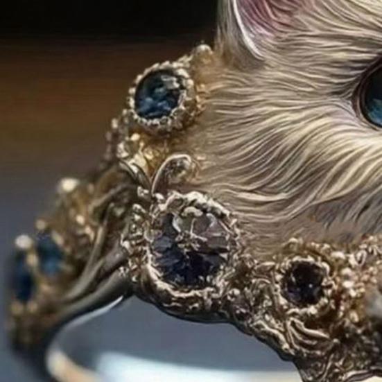 Кольцо для пальца Ручная гравировка Декор с кошкой Женское Мужское Кольцо со вставкой из стразов Гладкая Современная отделка Животное Кольцо Ювелирное изделие Подарок