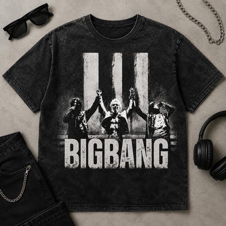 Летняя Горячая Распродажа BIGBANG 2026 Мировой Тур Двусторонняя Футболка 20-летие Crown Даты Тура Принт Оверсайз Футболка с Коротким Рукавом Повседневная Одежда
