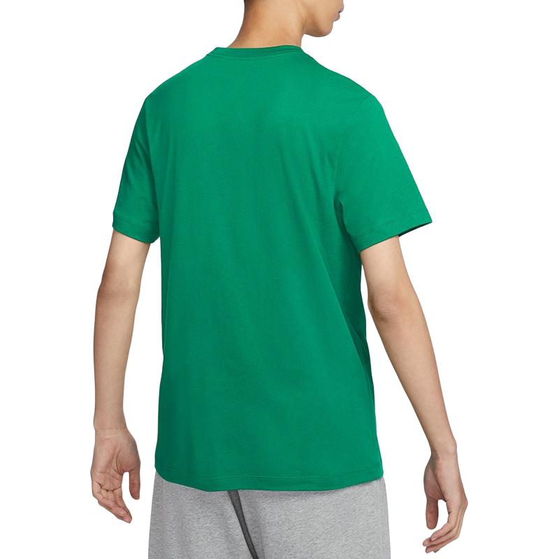 Nike SS24 Letter Logo Повседневный свитер Трикотажный спортивный мягкий удобный прочный классический круглый вырез короткий рукав футболка мужская футболка павлинье-зеленый AR5005-365