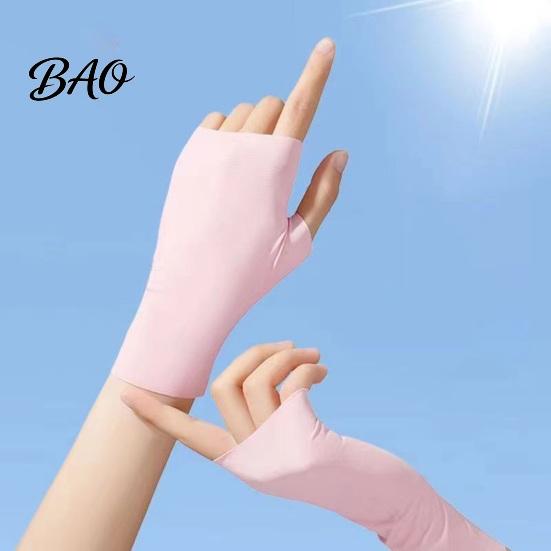 Lightweight UV Gloves Protection Gloves, Ultra Thin Fingerless Sun Ice Silk Cooling Summer for Women Driving Commuting UPF50