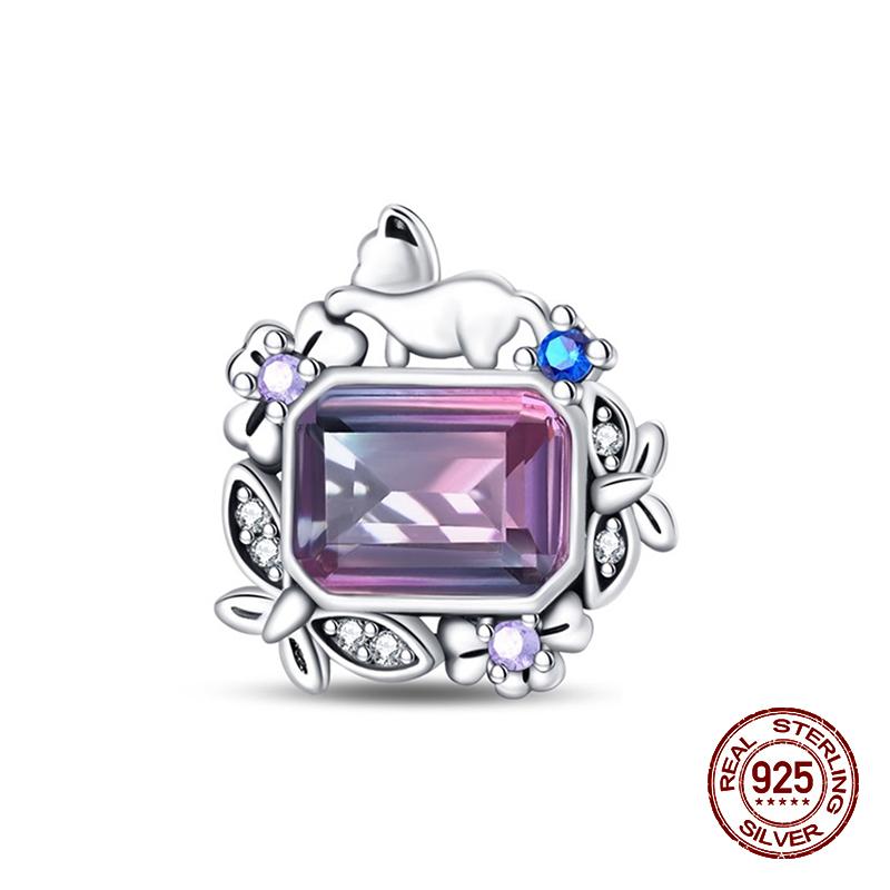 925 стерлингового серебра розового циркония бусины сердцебиение шармы подходят 925 оригинальные браслеты DIY ювелирные украшения подарки на день святого валентина