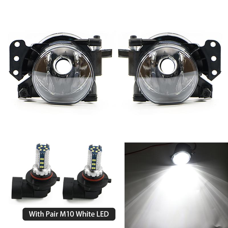 Front Fog Lights Lamp Housing Lens Clear Auto Foglight With Bulbs For BMW 3 5 6 Series E60 E61 E90 E91 323i 325i 525i