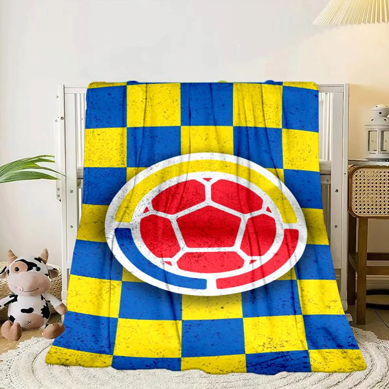 Colombian Soccer Federation Portable Blanket/Soft Blanket Bedding Blanket Suitable for Travel Camping Living Rooms Offices Sofas Fan Gifts