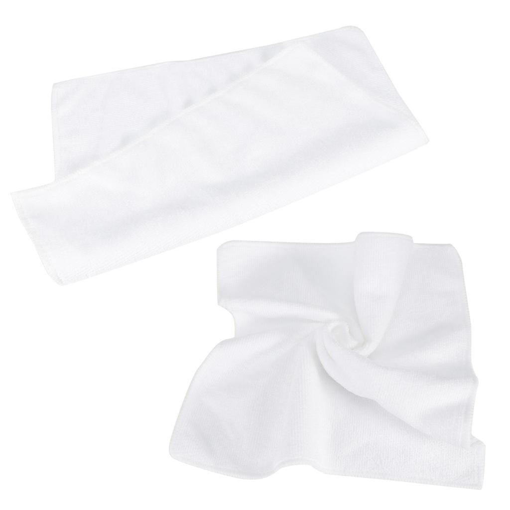 10Pcs 30x30cm White Sport Towel Square Microfiber Absorbent Towel for Yoga Fitness