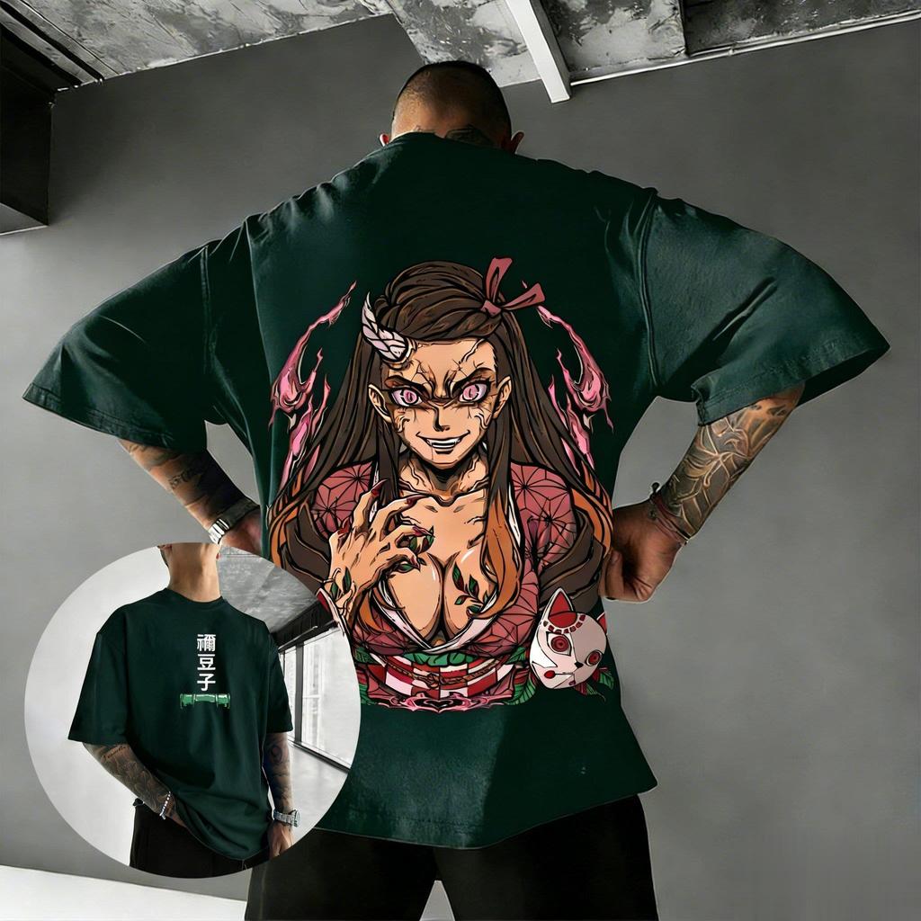 Kimetsu No Yaiba Незуко Камадо Аниме Футболка Мужская Женская С Коротким Рукавом Убийца Демонов Графическая Футболка Стритвир Повседневные Топы 2026 Лето