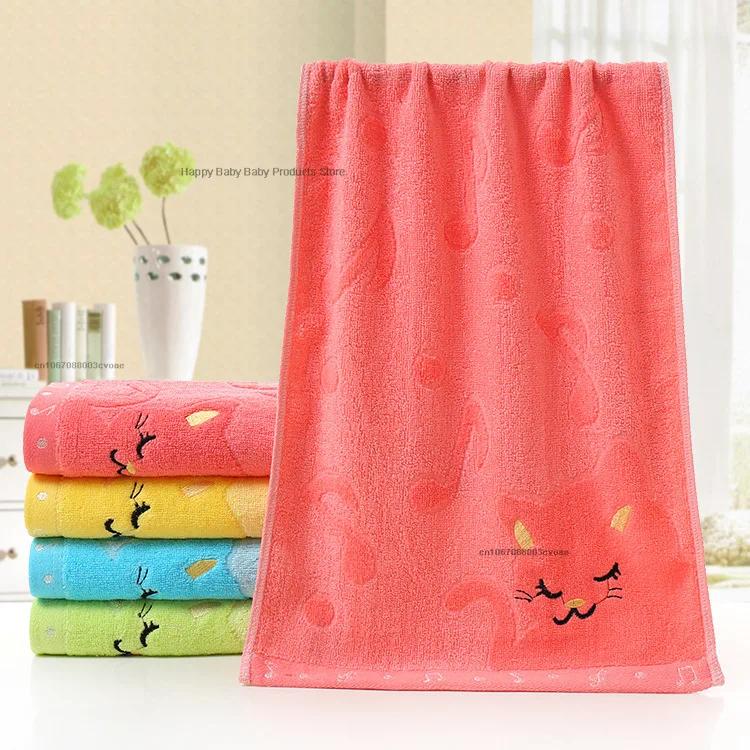 1pc Soft Children Baby Towel Washcloth Bathing Feeding Cartoon Cat Cotton Towel for Newborn Infant Handkerchief Shower Cloth