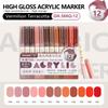 Xiaomi GuangNa 12 Colors High Gloss Acrylic Marker Set - Premium Direct Liquid Paint Pens for Art, Painting, Hand Lettering & DIY