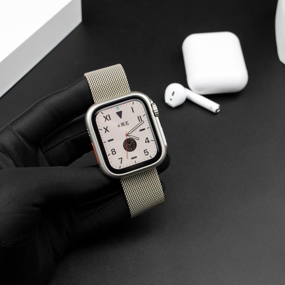 2 в 1 Обновление до Ультра Чехол Магнитный Ремешок Петля Для Apple Watch 9 8 7 45 мм 41 мм Полная Защита Для iWatch 6 5 SE 3 2 44 мм 40 мм Чехол для часов