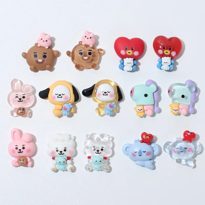Мультяшный милый брелок в стиле BT21, подходящий для шлепанцев и сандалий, 3D мягкий ПВХ брелок для обуви, модный аксессуар для украшения обуви DIY