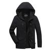 Autumn and Winter Men's Casual Handsome Coat Business Hooded Jacket Middle-aged Men Dad Plus Velvet Autumn and Winter Coat